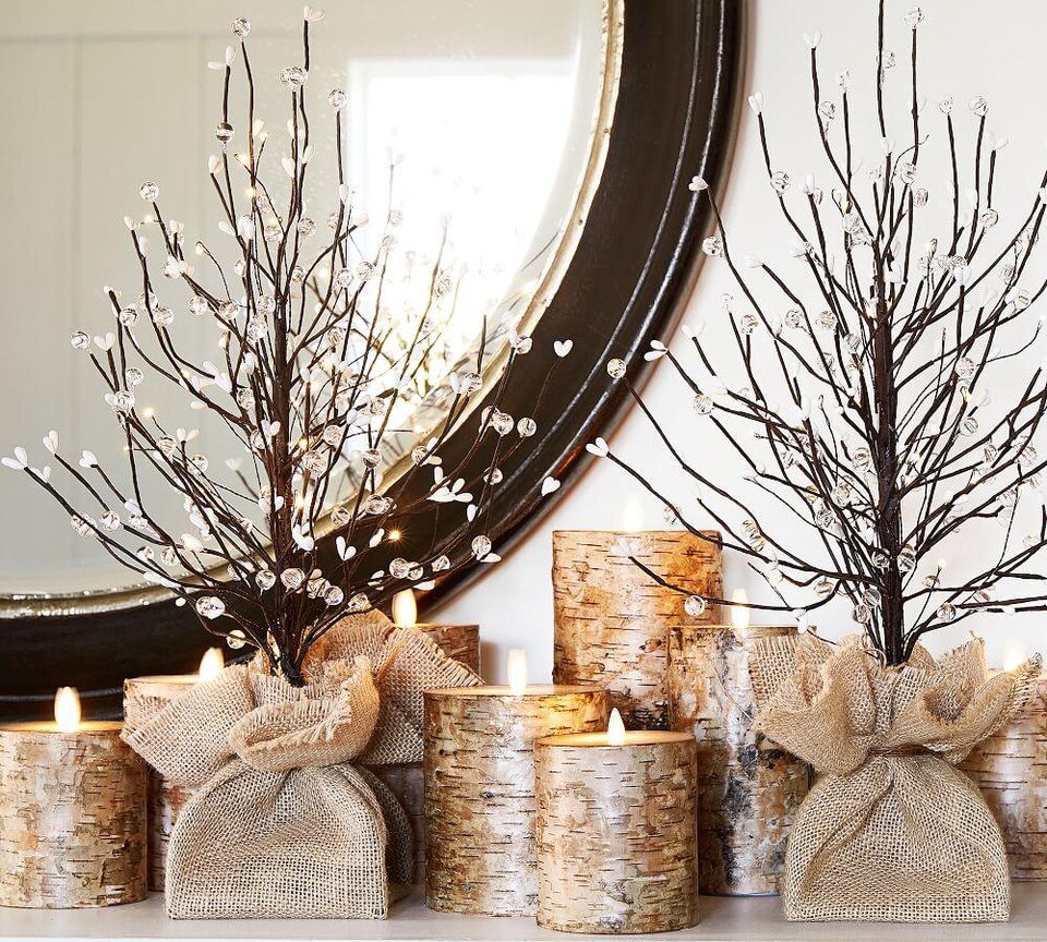 Premium Flicker Flameless Birch Wax Pillar Candle Pottery Barn Australia